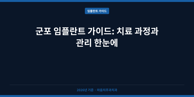 군포 임플란트 가이드: 치료 과정과 관리 한눈에
